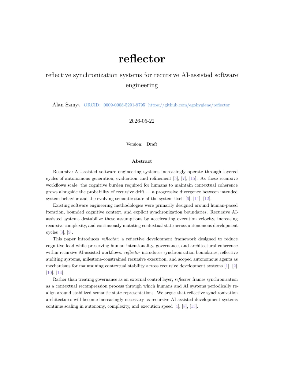 First-page preview of the reflector paper PDF.